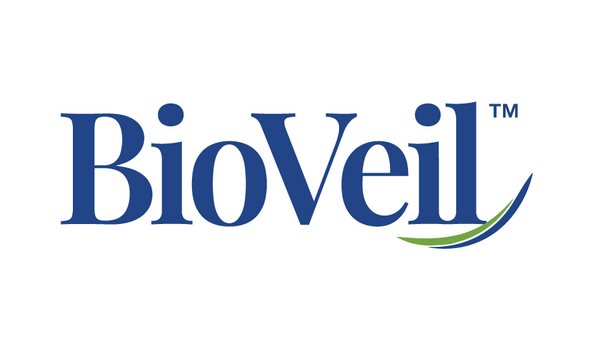 BioVeil brand logo in blue with a small green curved accent and TM mark on a plain white background.
